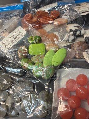 Lot of over 50 Natural Gemstone pendants and beads - Mixed Shapes and colors